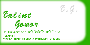 balint gomor business card